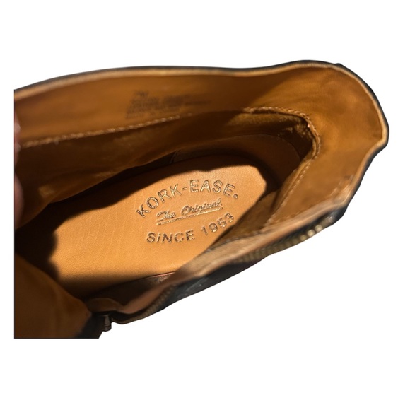 Kork-Ease Black Natalya Leather Wedge Ankle Bootie with Stacked Heel - Women’s 7 - Picture 5 of 6